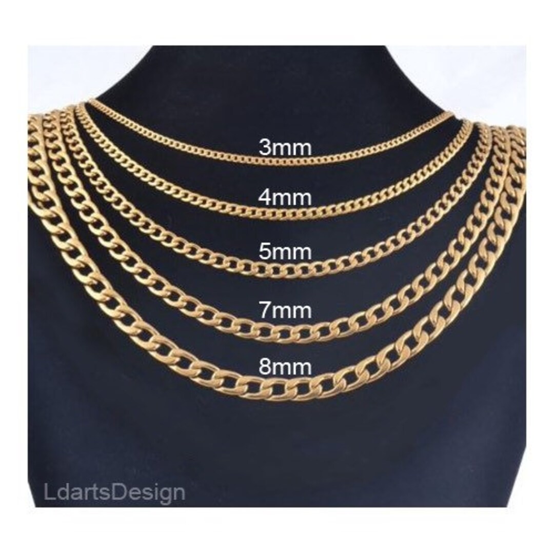 Cuban Link Chain 18k Gold Filled Necklace Miami Cuban Link Etsy UK
