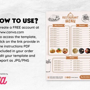 Restaurant Menu Canva Template Food Menu Canva Template Cafe Menu Restaurant Menu Canva Template Food Menu Canva Template Cafe Menu