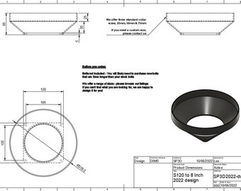 Double 120mm fan duct shrouds to 8 inch hose adaptor digital file