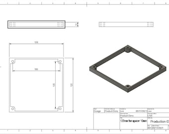 Spacer für 120mm Ventilator | Benutzerdefinierte Dicke - PLA-Version