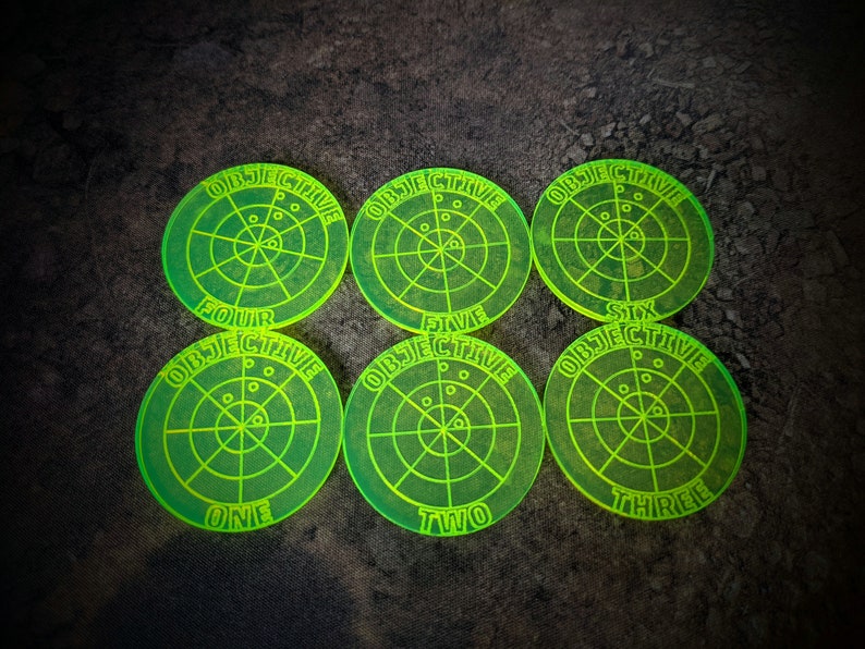 Objective Markers for Tabletop Wargames set of six image 3