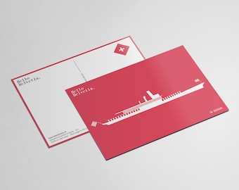 Lot de 5 cartes postales | Souvenirs de Suisse | Cartes postales fabriquées en Suisse | Design suisse minimaliste | Cadeaux suisses Papier durable