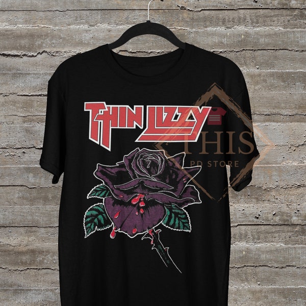 Thin Lizzy Black Rose vintage tshirt unisex famous design women and men tee vintage