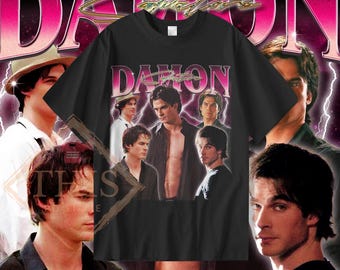 Retro Damon Salvatore T-Shirt, Damon Salvatore Tee, Ian Somerhalder Merch Shirt, Diares Unisex Shirt