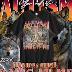 Retro That Dawg In Me Funny Shirt, Retro 90s Wolf Tshirt, Graphic tshirt, Autism Awareness Hoodie, Unisex Loyal Wolf Moon Tee