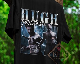 Retro Hugh Jackman Shirt, Hugh Jackman Inspired Character Hugh Jackman Fan Tees, Hugh Jackman Tshirt, unisex tee, Gift papa, Casual shirt