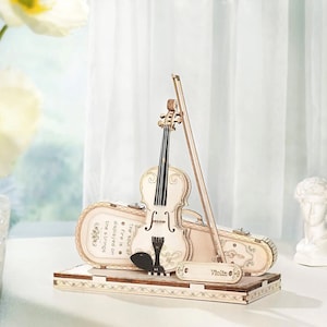 Violin Capriccio 3D Puzzle, Wooden Mechanical Model Kit, Fantastic Instrument Present, Art Collectible, Home Decor, Gift
