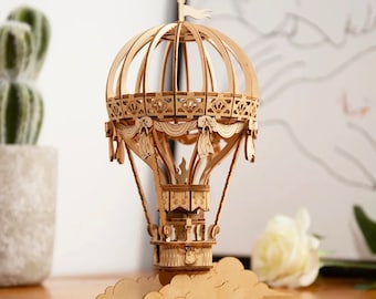 Air Balloon 3D Puzzle, Wooden Mechanical Model Kit