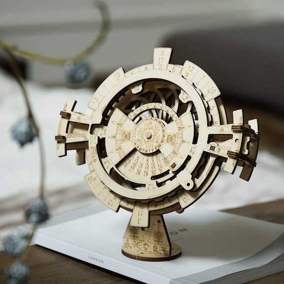 Perpetual Calendar 3D Puzzle Wooden Mechanical Model Kit Mayan