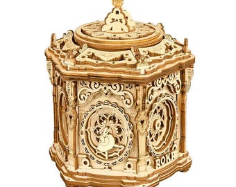 Secret Garden, Music Box, 3D Puzzle, Wooden Mechanical Model Kit, Special Rotating Mechanical Gift, Art Collectible, Home Decor, Gift