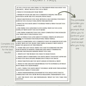 100 Shadow Work Prompts, Instant Download, Shadow Work, Printable ...