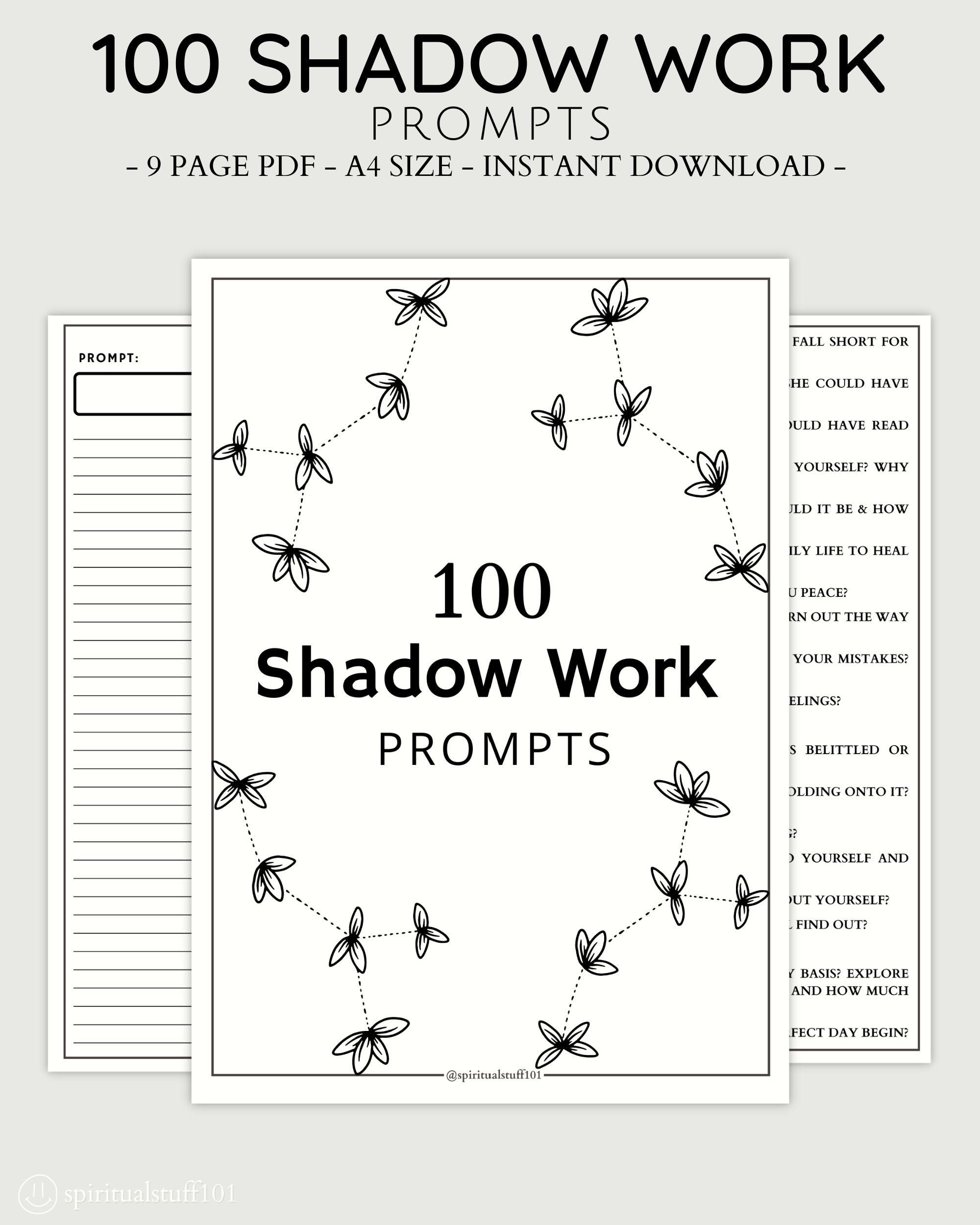100 Shadow Work Prompts Instant Download Shadow Work Etsy