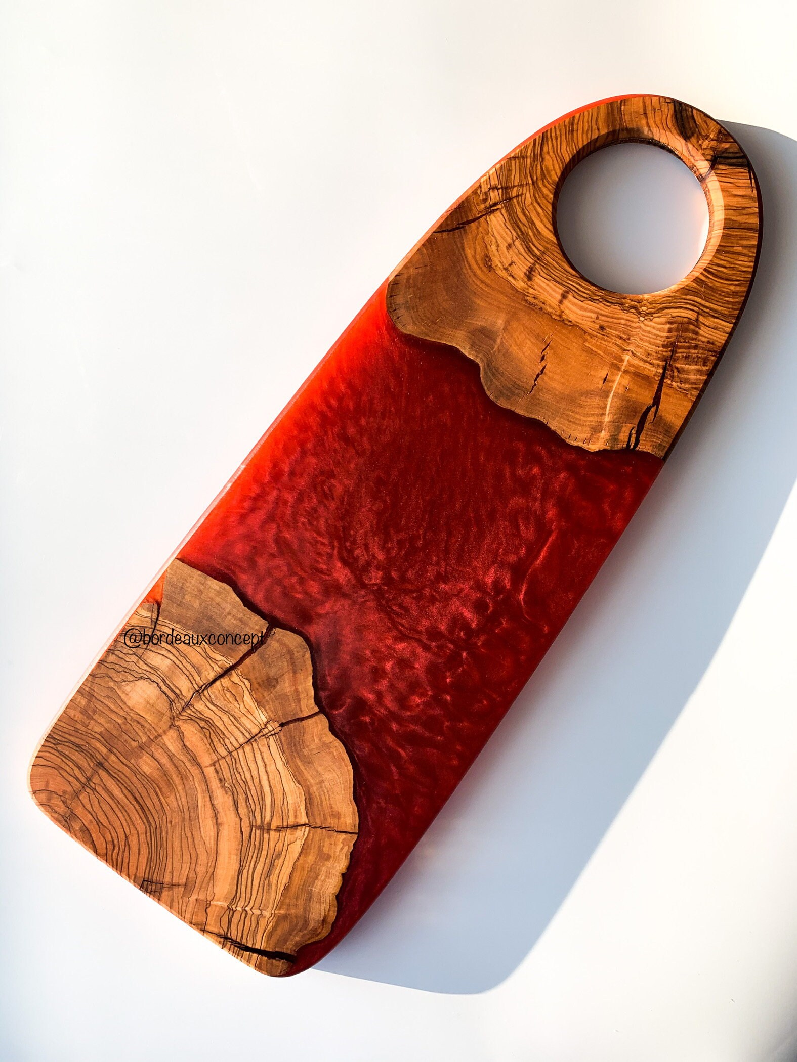 Unique Epoxy Board Olive Wood Cheese Board Chopping Board Etsy