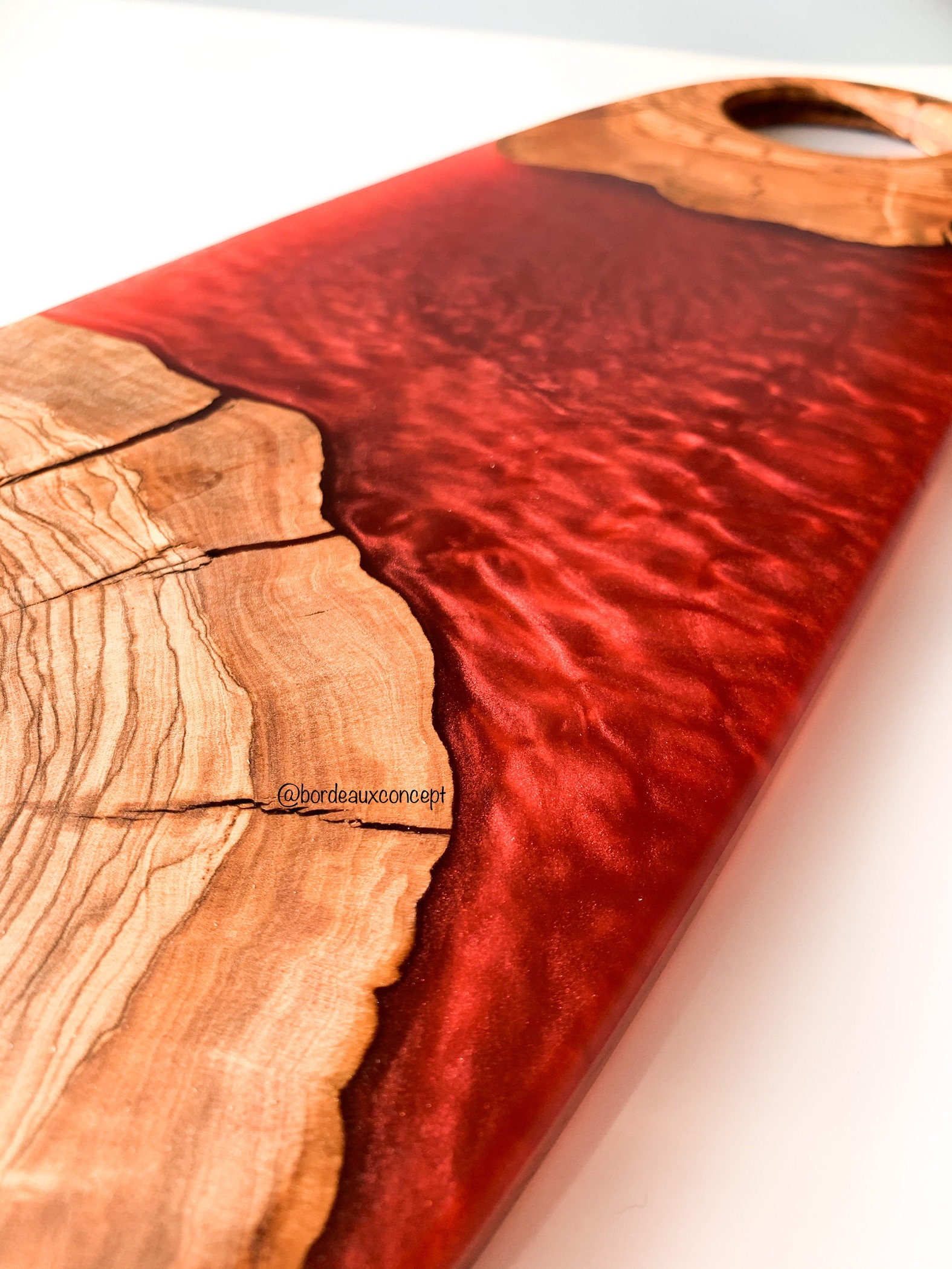 Unique Epoxy Board Olive Wood Cheese Board Chopping Board Etsy