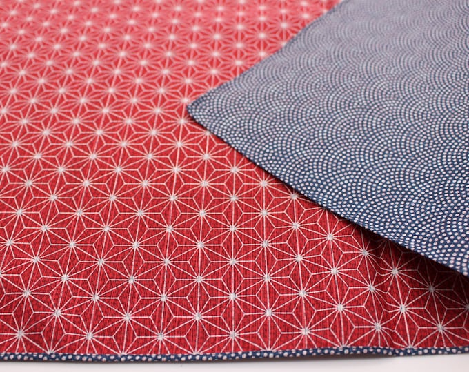 Japanese Furoshiki / Japanese Wrapping Cloth, Navy & Red / Traditional Japanese Fabric