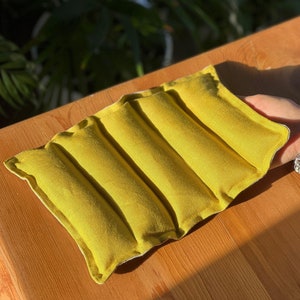 Mikrovågssäker värmedyna i linne: Ekologisk lavendel, linfrön eller ris, varm och kall terapi, stresslindrande present