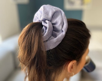 Luxury Silk and Linen Scrunchies, Hair Scrunchies, Elastic Hair Tie, Bridesmaid, Ponytail Holder, Stylish Hair Accessories