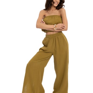 Müslin Boho Pants – Perfect for Yoga, Harem, Cotton, Hippie, and Bohemian Styles. Elevate Your Resort Wardrobe with Loose-Fit Palazzo Pants.