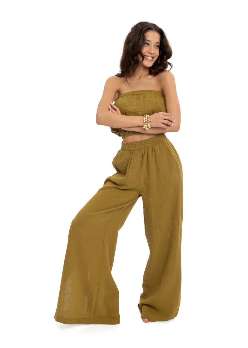 Müslin Boho Pants – Perfect for Yoga, Harem, Cotton, Hippie, and Bohemian Styles. Elevate Your Resort Wardrobe with Loose-Fit Palazzo Pants.