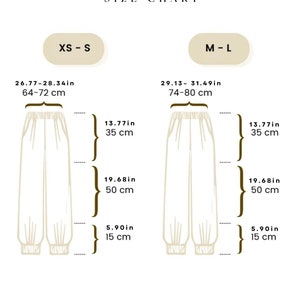 Ventana pant size chart.