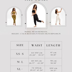 V cross pant size chart