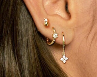 Orecchini a perno in argento Sterling 925 con retro piatto con