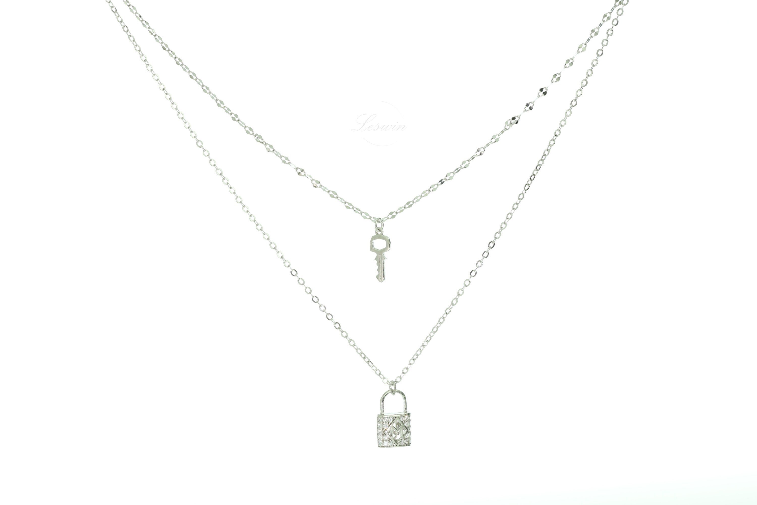 Alec Doherty Sterling Silver Lock & Key Pendant Necklace
