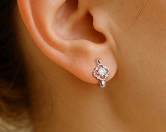 Set 3 Paia Orecchini Cerchio Argento 925 E Oro 14k Donna - Ipoallergenici Con Zirconi Per Piercing Multipli