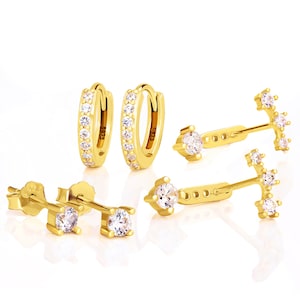 gold earrings set