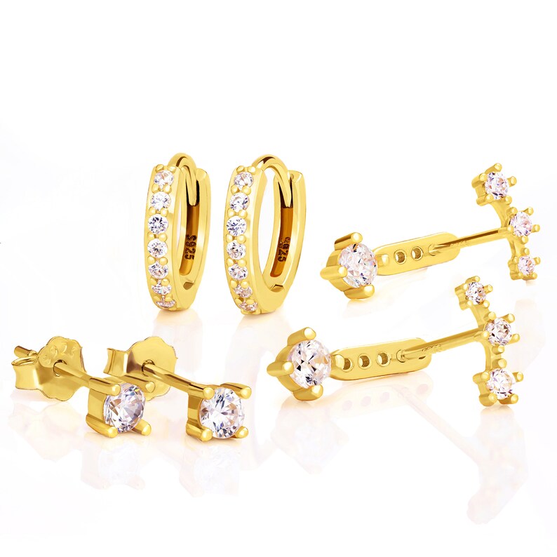 gold earrings set