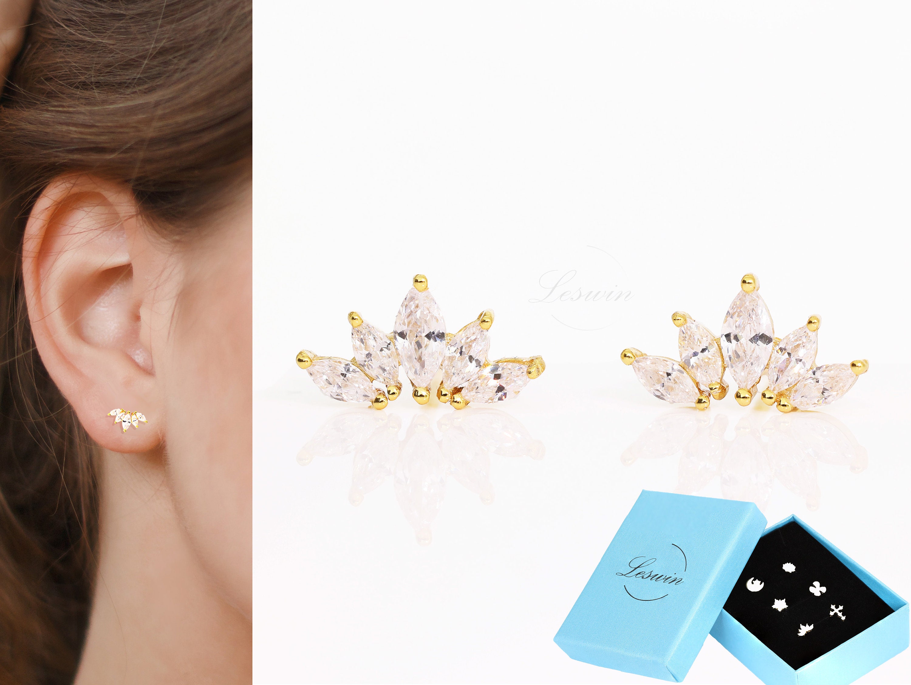 String of Heart Stud Earrings – Lotus Stone Design