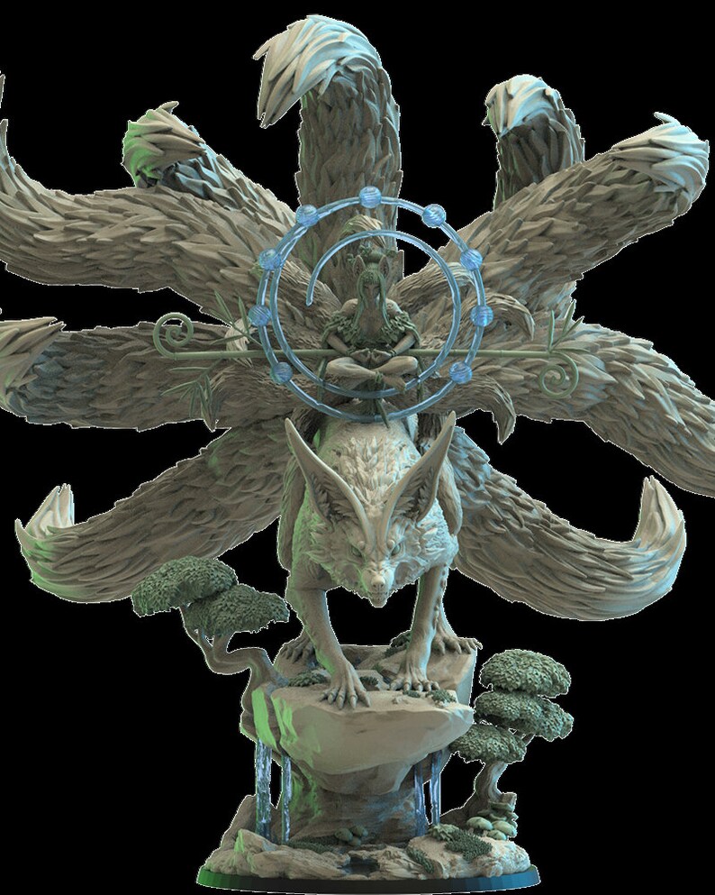 Hanako Kitsune Druid on Kyubi by Lost Kingdom Miniatures Etsy Canada