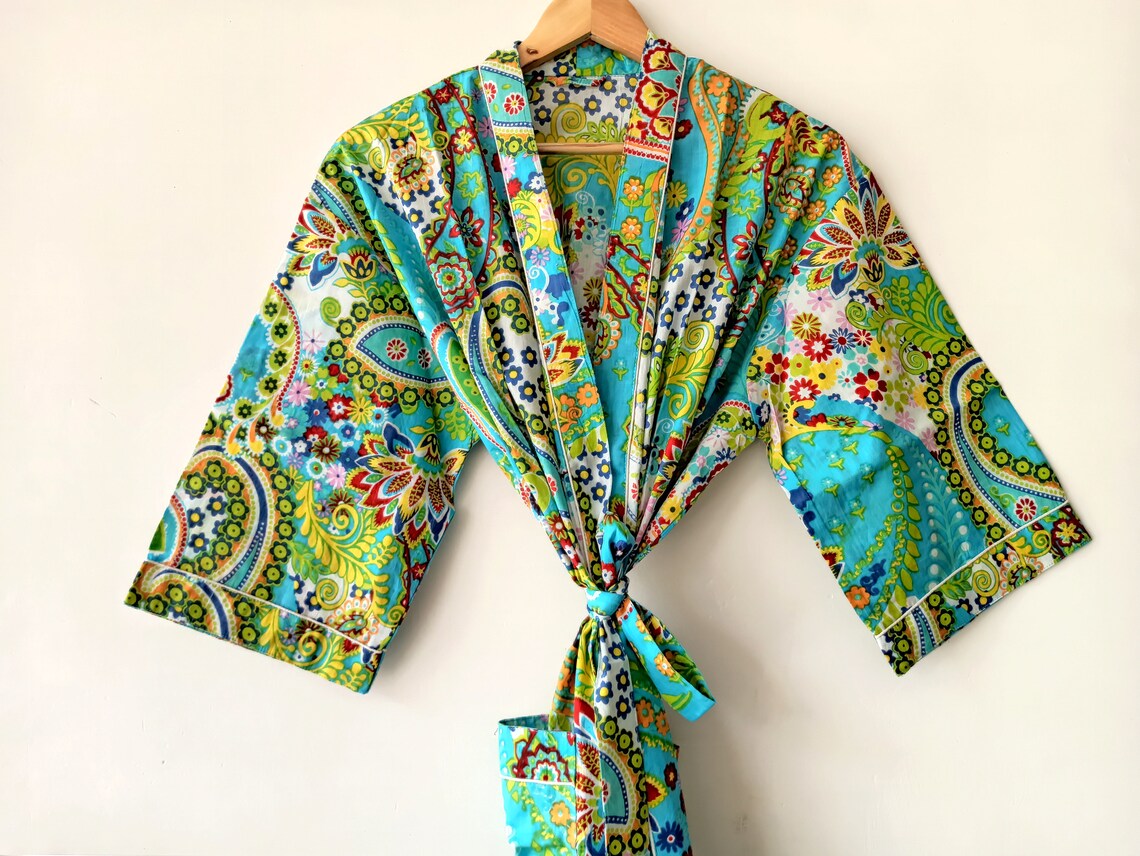 EXPRESS DELIVERY Cotton kimono Robes Bird print Kimono Soft Etsy