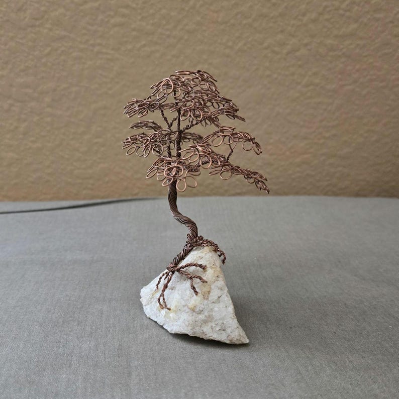 Copper Wire Bonsai Tree on North Carolina Quartz - Etsy