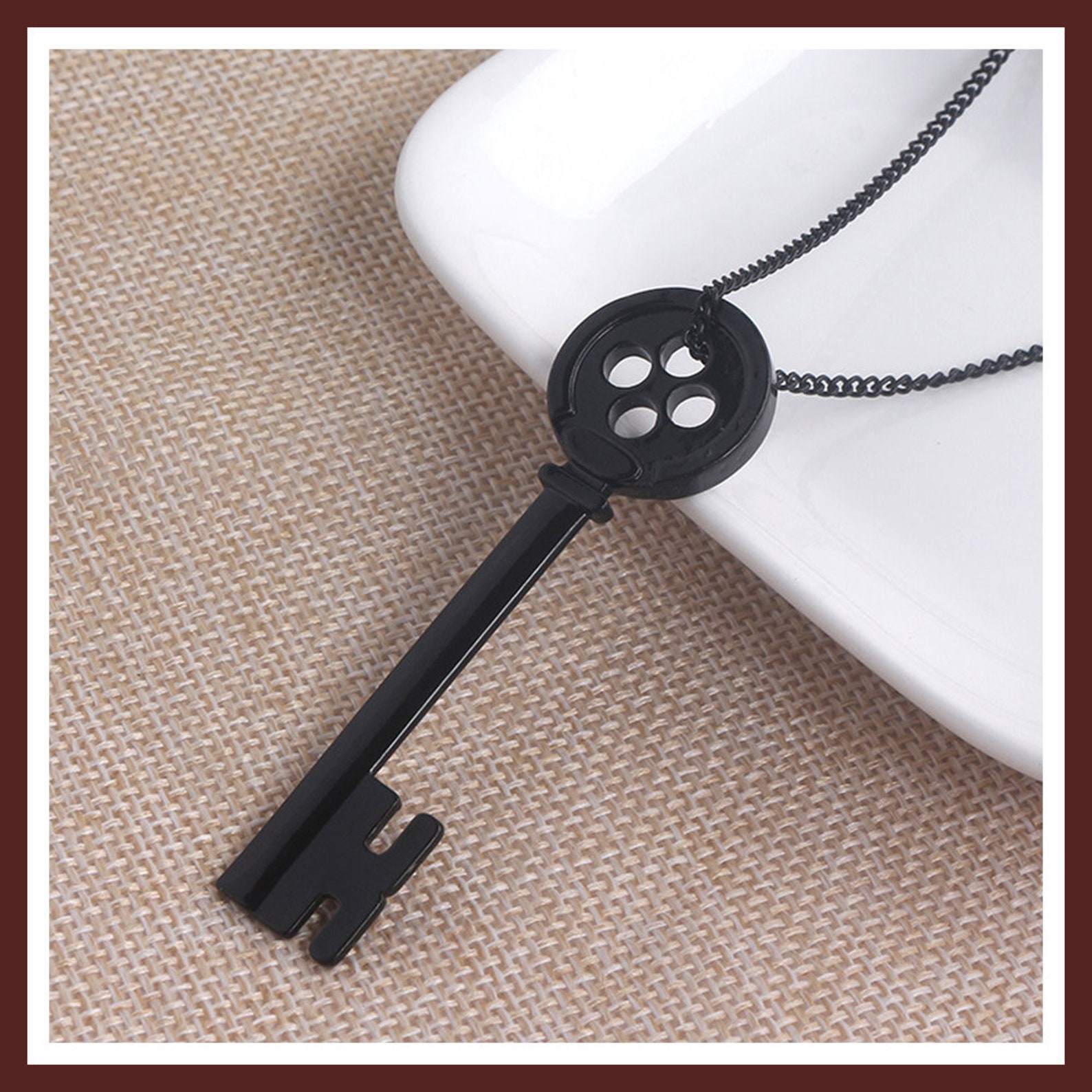 Handmade Key Necklace Chain Pendant and Seeing Stone Necklace Etsy