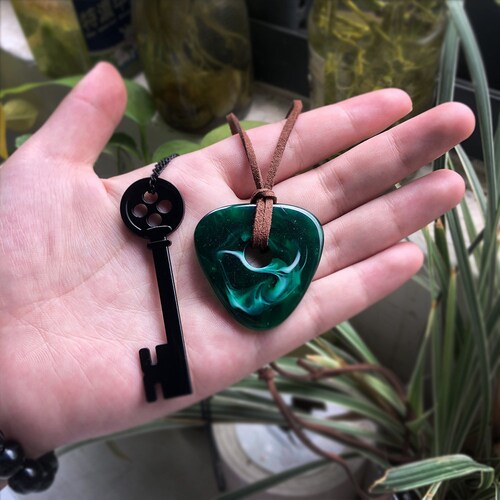 Handmade Key Necklace Chain Pendant and Seeing Stone Necklace Etsy