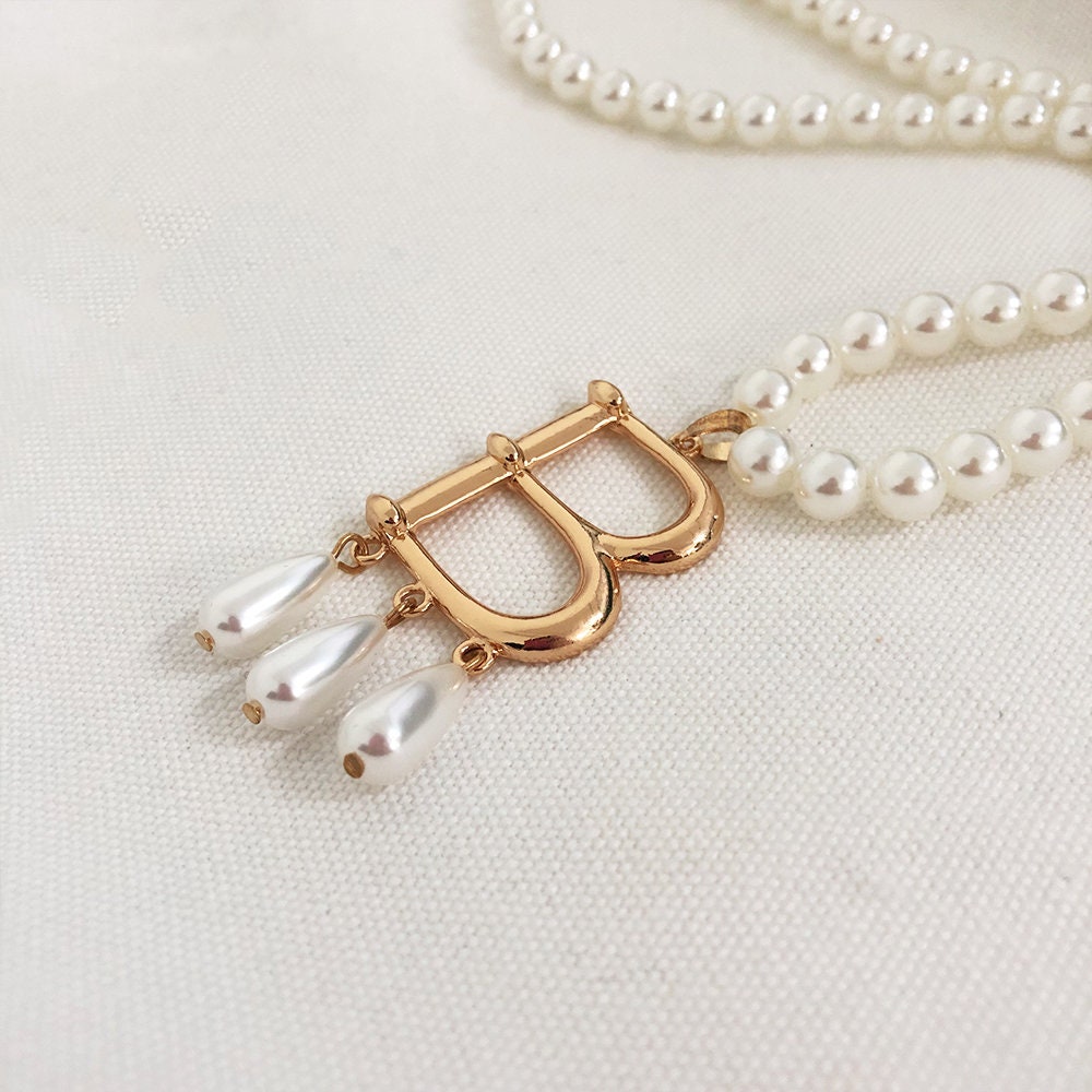 Initial Necklace With Pearls Anne Boleyn Necklace Jewlery for - Etsy