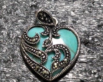 Vintage Sterling Silver 925 handmade heart pendant
