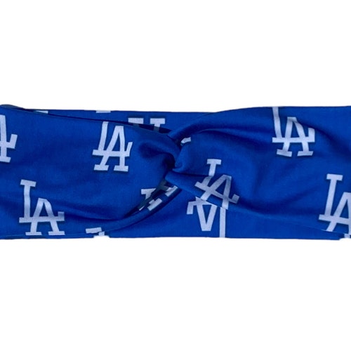 LA Dodger Inspired Top Knot and Retro Style Headband Etsy