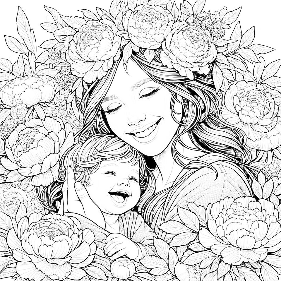 Blossoming Love A Mother's Day Coloring Book Spiral Bound Mothers Day