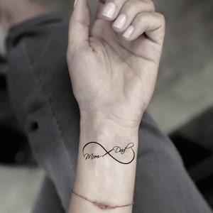 Pegatinas de tatuajes temporales falsos de mamá y papá (juego de 2)