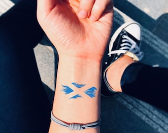 Scottish Flag Temporary Tattoo Sticker (Set of 2)