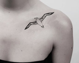 Autocollant de tatouage temporaire Albatros (Ensemble de 2)