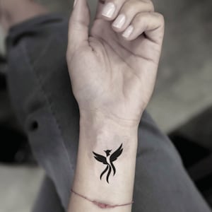 Simple Phoenix Bird Temporary Tattoo Sticker (Set of 4)