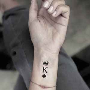 Adesivo per tatuaggio temporaneo "Re di picche" (set di 4)