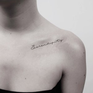 Tillfällig tatueringsklistermärke med Serendipity (set om 2)