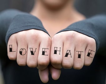 Love Hate Tattoo Etsy Love Hate Tattoo Etsy