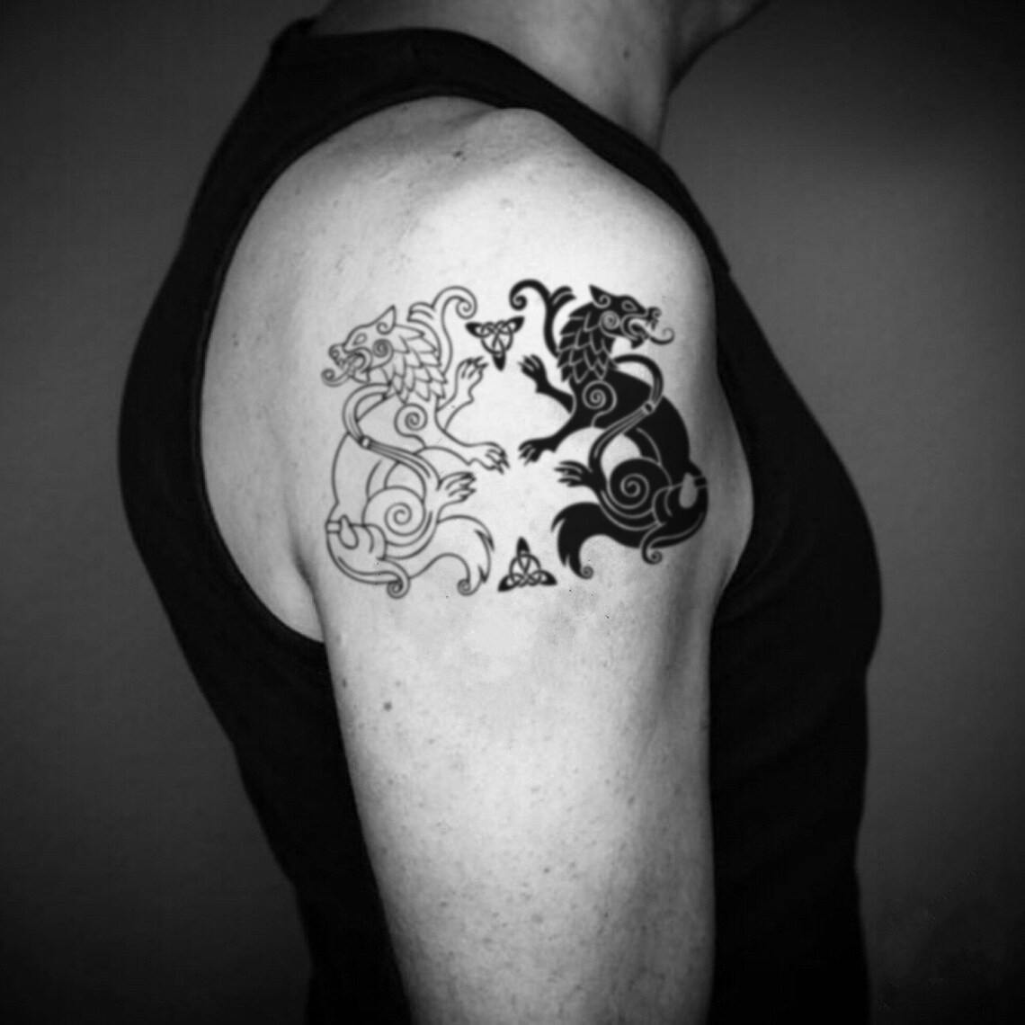 Geri und Freki Odin Wölfe temporäre Tattoo Aufkleber Set von Etsy