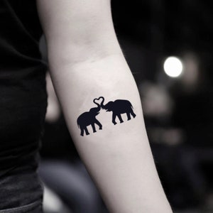 Tijdelijke neptattoosticker olifant hart (set van 2)