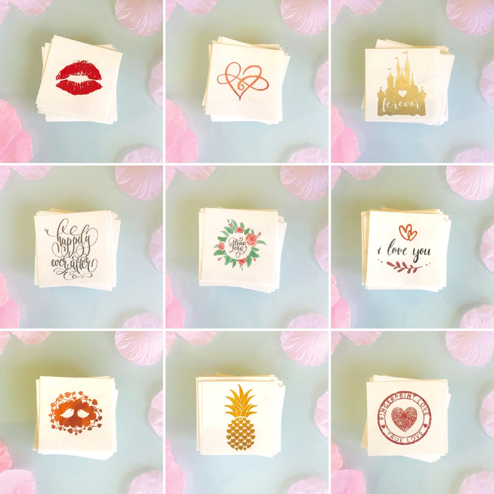 Wedding Tattoo Booth Package 300 pcs Etsy